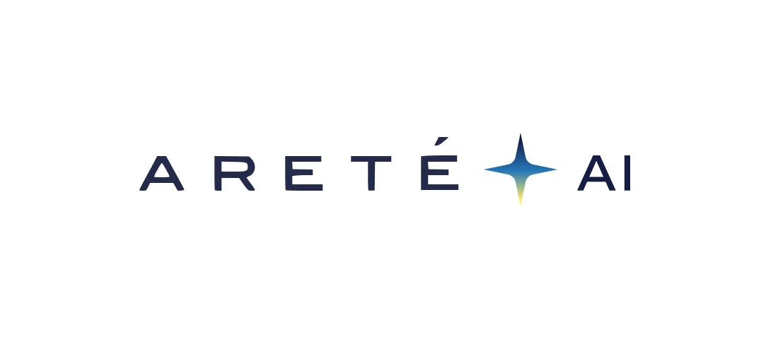 Concept 6: the Areté wordmark and AI joined by a four-point gradient star