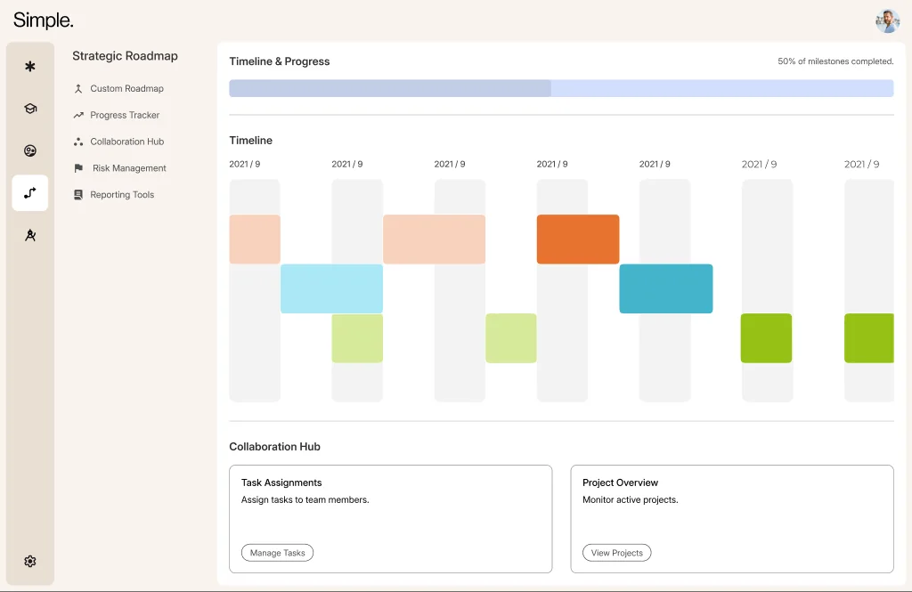 Simple. Strategic Roadmap — custom roadmap builder and progress tracker